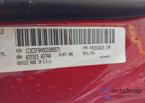 2013 Dodge Dart Sxt from USA, damaged, VIN 1C3CDFBA9DD289571